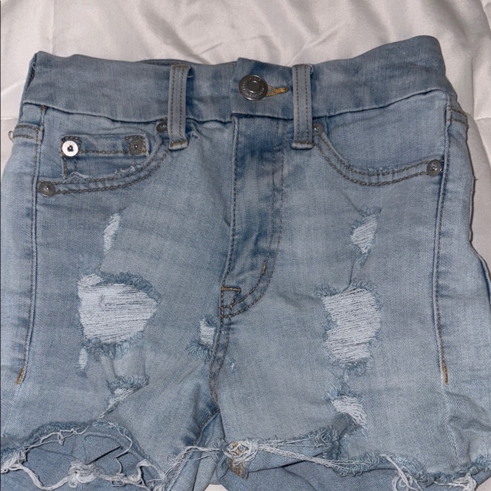 Aeropostale Blue Distressed Jean Shorts